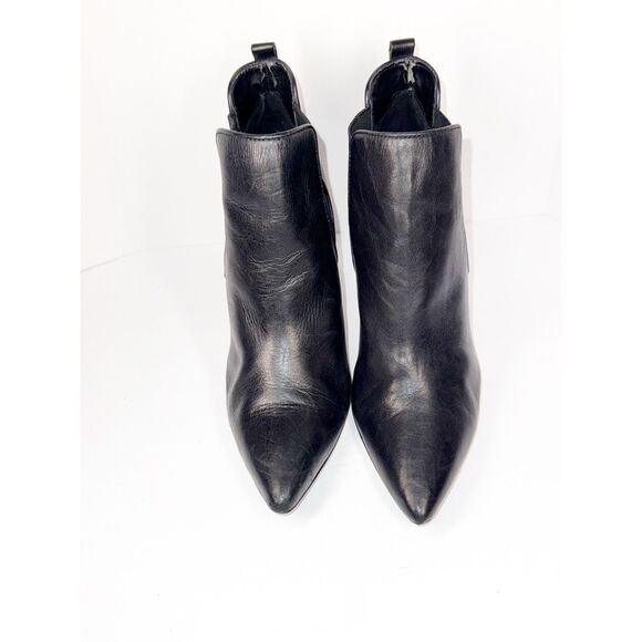 Lauren Ralph Lauren Bootie Heel Pointed Toe Stiletto Black Leather Ankle Boot 8 - Picture 5 of 16